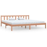 vidaXL Bed Frame Honey Brown Solid Wood Pine 180x200 cm Super King Size