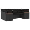 vidaXL 6 Piece Garden Sofa Set with Cushions Black Poly Rattan