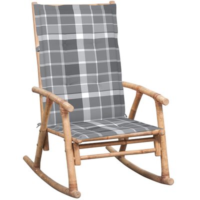 vidaXL Rocking Chair with cushion Bamboo