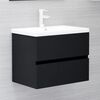 vidaXL Sink Cabinet Black 60x38.5x45 cm Engineered Wood