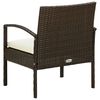 vidaXL Garden Chair with Cushion Poly Rattan Brown