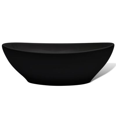 vidaXL Ceramic Basin 40x33 cm Black Ceramic