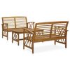 vidaXL 3 Piece Garden Lounge Set Solid Acacia Wood (310269+310272)