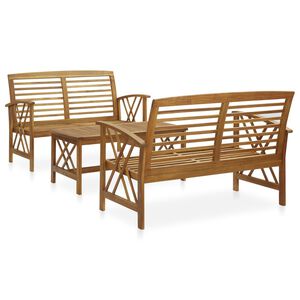 vidaXL 3057984 vidaXL 3 Piece Garden Lounge Set Solid Acacia Wood (310269+310272)
