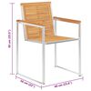 vidaXL Garden Chairs with Cushions 2 pcs Solid Teak Wood and Steel