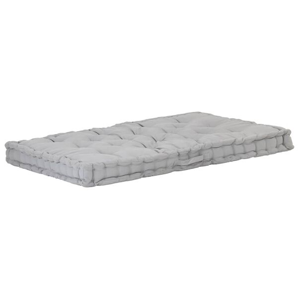 vidaXL Pallet Floor Cushion Cotton 120x80x10 cm Grey