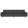 vidaXL 2-Seater Sofa Bed with Two Pillows Dark Grey Velvet
