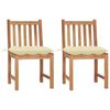 vidaXL Garden Chairs 2 pcs with Cushions Solid Teak Wood