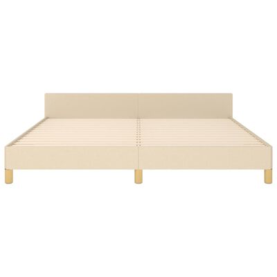 vidaXL Bed Frame without Mattress Cream 180x200 cm Super King Fabric