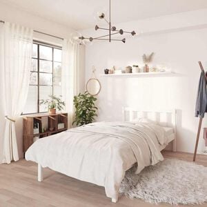 vidaXL 810068 vidaXL Bed Frame without Mattress White Solid Wood 90x200 cm