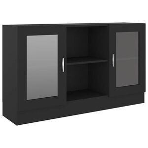 vidaXL Vitrine Cabinet Black 120x30,5x70 cm Engineered Wood