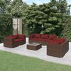 vidaXL 8 Piece Garden Lounge Set with Cushions Poly Rattan Brown