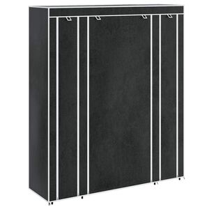 vidaXL Fabric Wardrobe with Compartments and Rods 45x150x176 cm Black