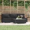 vidaXL 4 Piece Garden Lounge Set with Cushions Black Poly Rattan