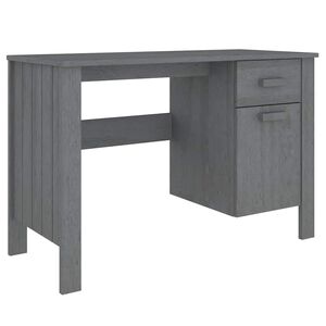 vidaXL Desk | Dark Grey | Solid Pine Wood, MDF | Medium | Desk | Rectangular