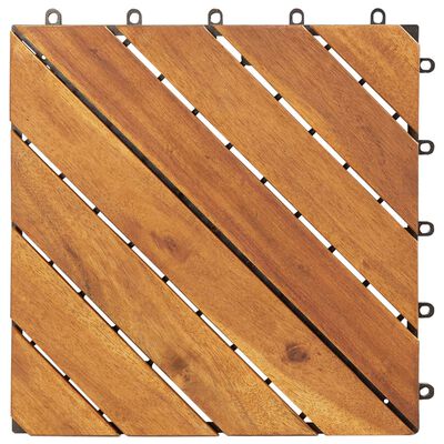 vidaXL Decking Tiles 10 pcs 30x30 cm Solid Acacia Wood