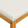 vidaXL Footrest with Cream White Cushion Solid Acacia Wood
