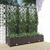 vidaXL 318272 vidaXL Garden Planter with Trellis Black 120x40x121,5 cm PP
