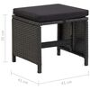 vidaXL 11 Piece Outdoor Dining Set with Cushions Poly Rattan Black