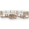 vidaXL 6 Piece Garden Lounge Set with Cream Cushions
