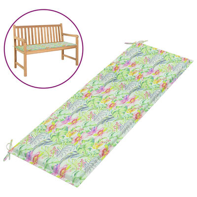 vidaXL Garden Bench Cushion Leaf Pattern 150x50x3 cm Oxford Fabric