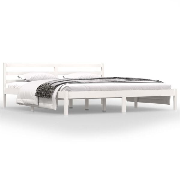 vidaXL Bed Frame without Mattress 180x200cm White Super King Size