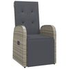 vidaXL Armchair | Grey | PE Rattan | Medium | Adjustable Footrests | Armchair