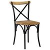 vidaXL Cross Chairs 4 pcs Black Solid Mango Wood