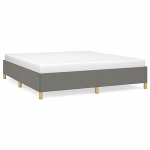 vidaXL Bed Frame without Mattress Dark Grey 183x203 cm King Fabric