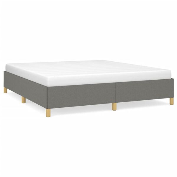 vidaXL Bed Frame without Mattress Dark Grey 183x203 cm King Fabric