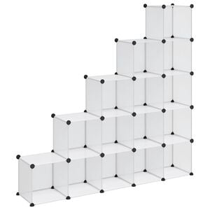 vidaXL Storage Cube Organiser with 15 Cubes Transparent PP