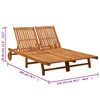vidaXL 2-Person Garden Sun Lounger with Cushions Solid Acacia Wood