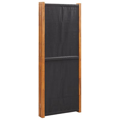 vidaXL 4-Panel Room Divider Black 280x180 cm