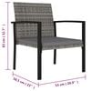 vidaXL 7 Piece Garden Dining Set Poly Rattan Grey