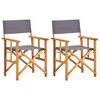 vidaXL Director Chair | Set of 2 | Brown and dark grey
