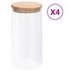 vidaXL Storage Glass Jars with Bamboo Lid 4 pcs 1200 ml