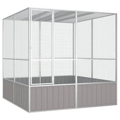 vidaXL Bird Cage Grey 213.5x217.5x211.5 cm Galvanised Steel