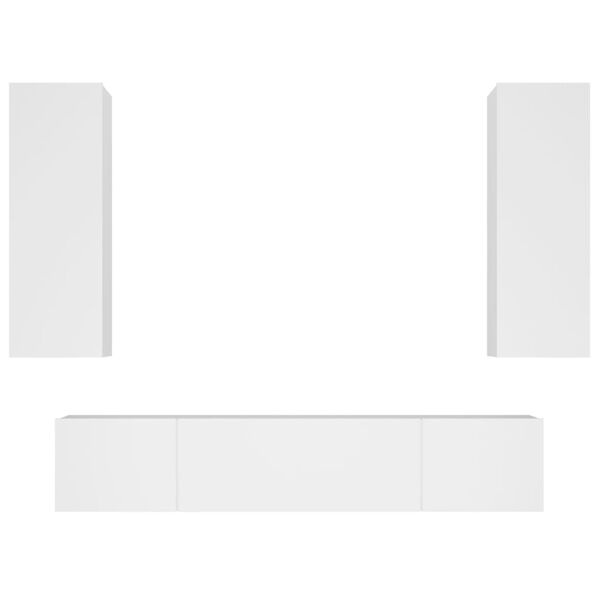 vidaXL 4 Piece TV Cabinet Set White Engineered Wood