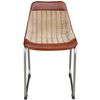 vidaXL Dining Chairs 2 pcs Brown and Beige Real Leather and Canvas