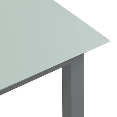 vidaXL Garden Table Light Grey 150x90x74 cm Aluminium and Glass