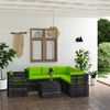 vidaXL 7 Piece Garden Pallet Lounge Set with Cushions Solid Pinewood