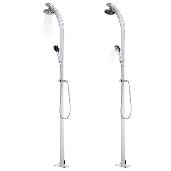 vidaXL Garden Shower with Grey Base 220 cm Aluminium