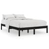 vidaXL Bed Frame without Mattress Black Solid Wood Super King Size