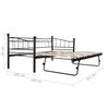 vidaXL Bed Frame without Mattress Black Steel 180x200/90x200 cm