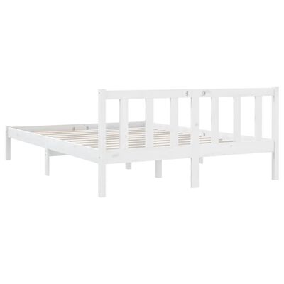 vidaXL Bed Frame without Mattress White Solid Wood 120x200 cm