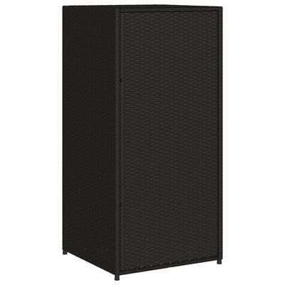 vidaXL Garden Storage Cabinet Black 55x55x111 cm Poly Rattan
