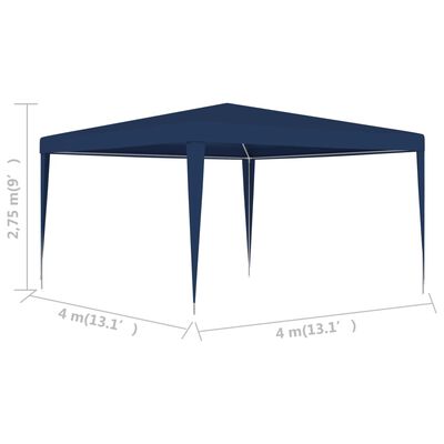 vidaXL Party Tent 4x4 m Blue
