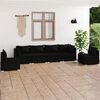 vidaXL 6 Piece Garden Lounge Set with Cushions Poly Rattan Black