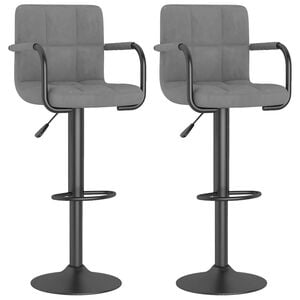 vidaXL Bar Stools 2 pcs Light Grey Velvet
