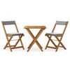vidaXL 3 Piece Folding Bistro Set with Cushions Solid Wood Acacia